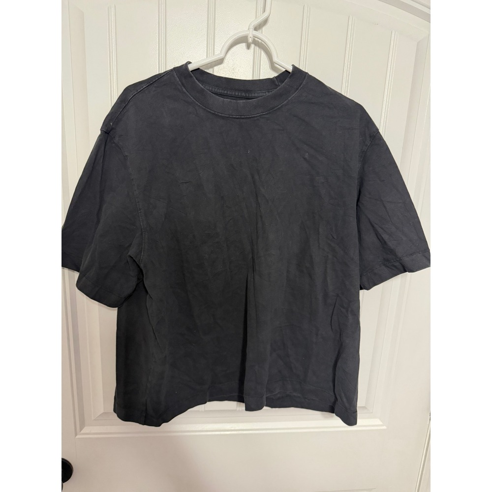 Abercrombie & Fitch T-Shirt Women L Premium Essentials Cropped Black EUC